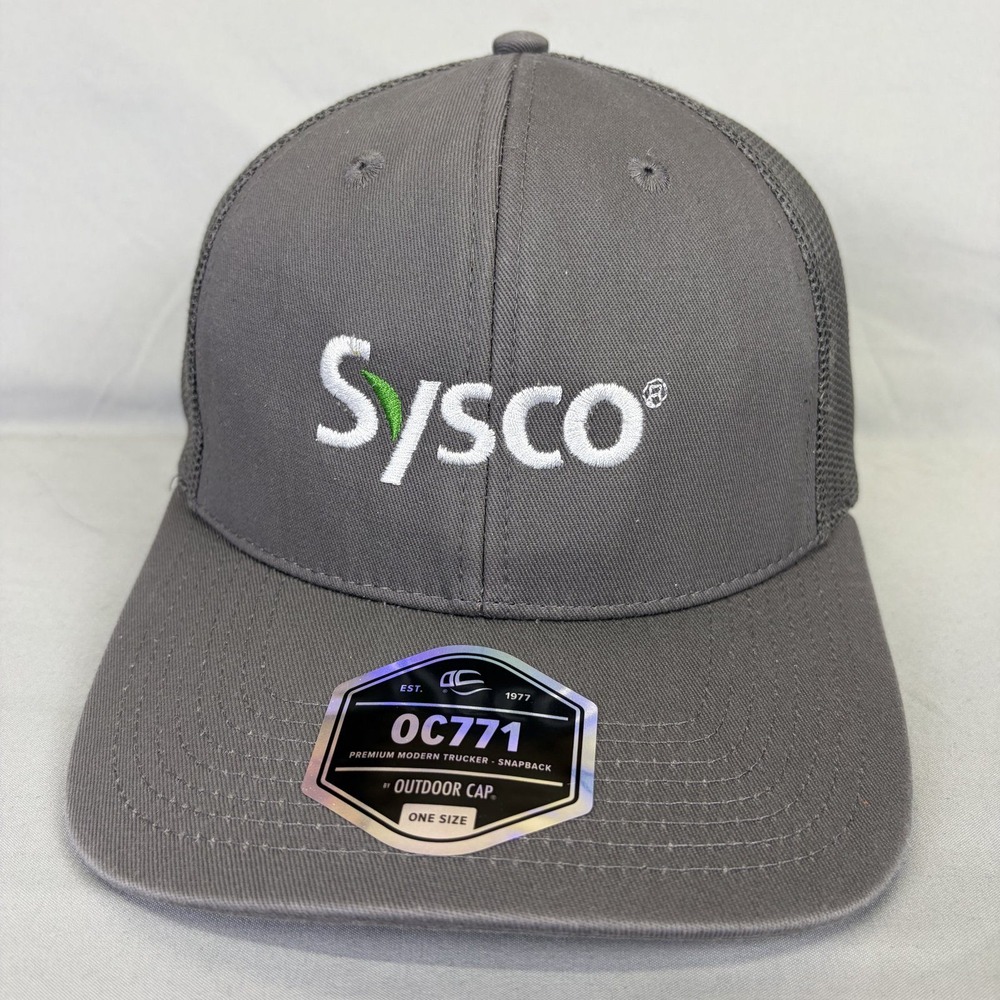 Outdoor Cap Sysco Trucker Hat Mens OSFM Gray OC771 Snapback Mesh Logo